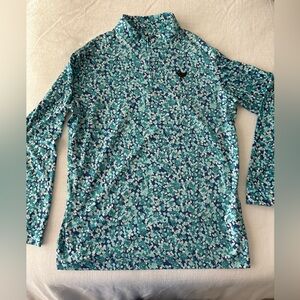 Bad Birdie Blue Floral Zip Up Sweater